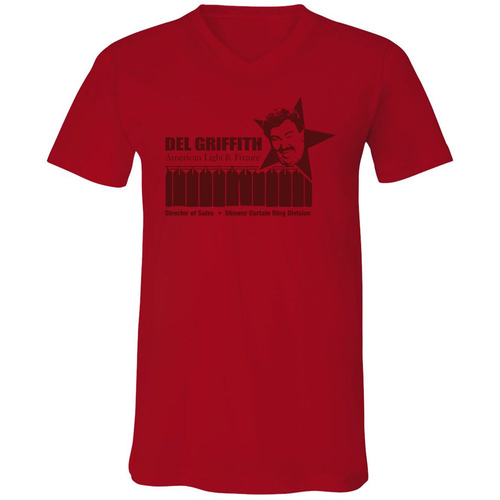 Unisex V-Neck T-Shirt - P96A8FZD - Red - 3