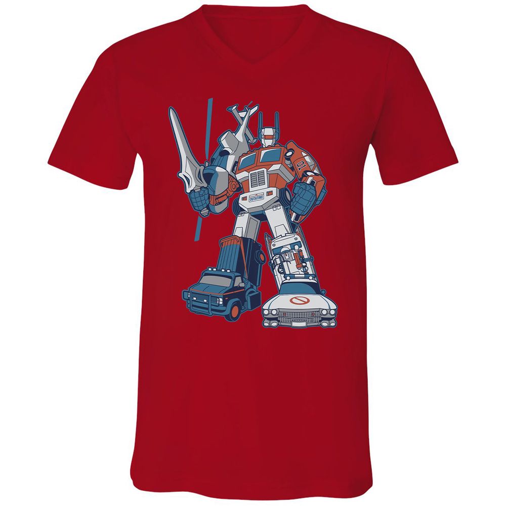 Unisex V-Neck T-Shirt - 7VBWGJM2 - Red - 3