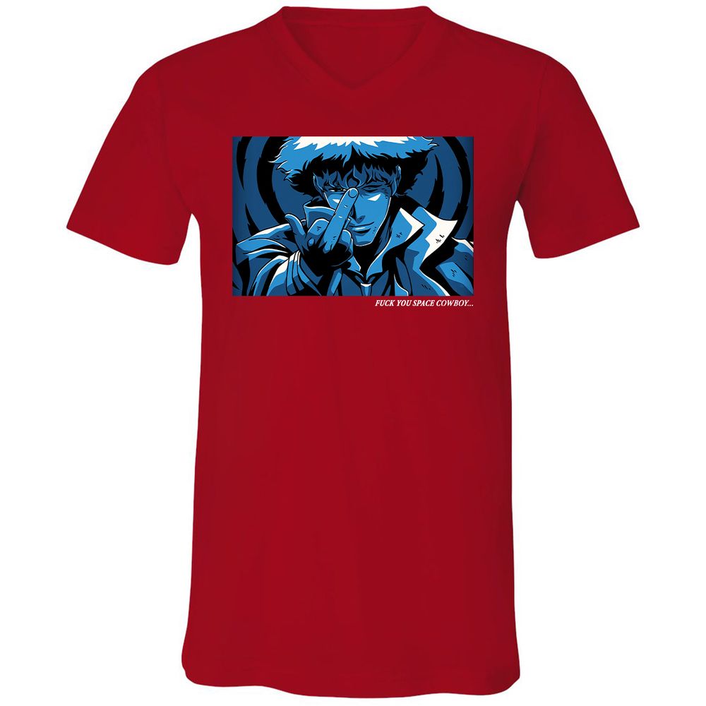 Unisex V-Neck T-Shirt - WTQ5LRAN - Red - 3