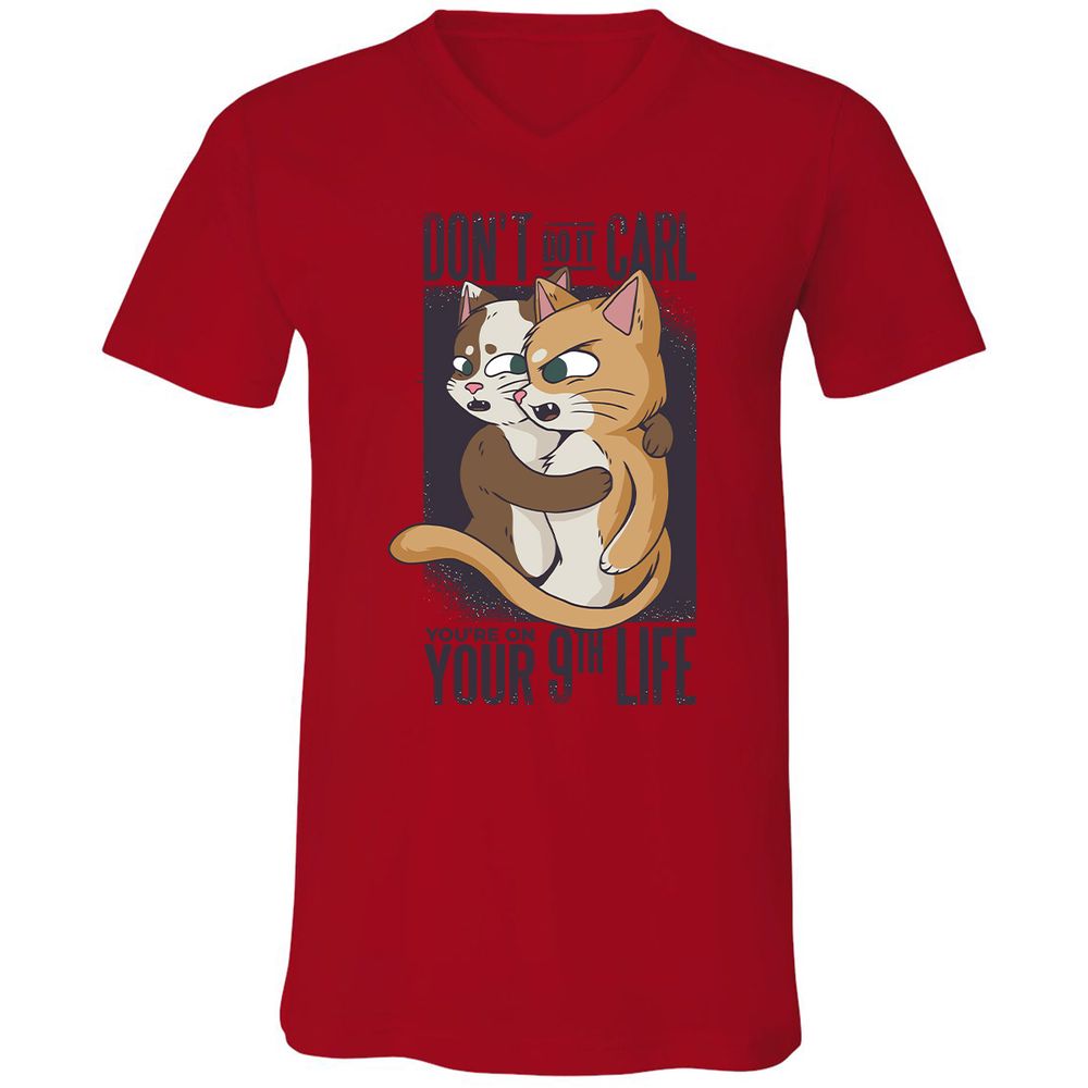 Unisex V-Neck T-Shirt - 3AKDQA6D - Red - 3