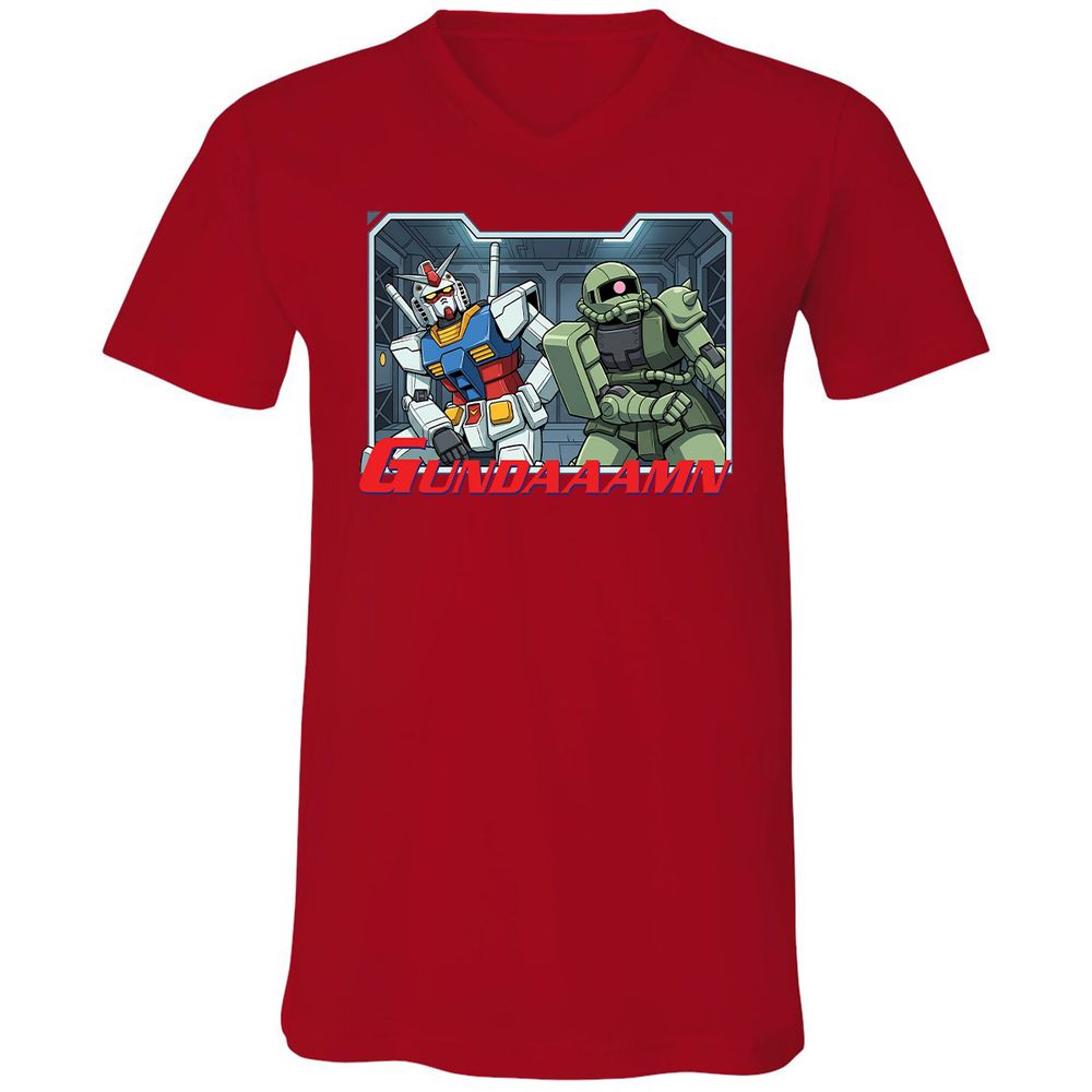 Unisex V-Neck T-Shirt - 5V8J5J1T - Red - 3