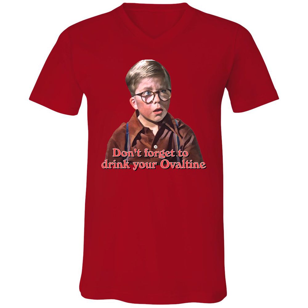 Unisex V-Neck T-Shirt - C8Y5D8T6 - Red - 3