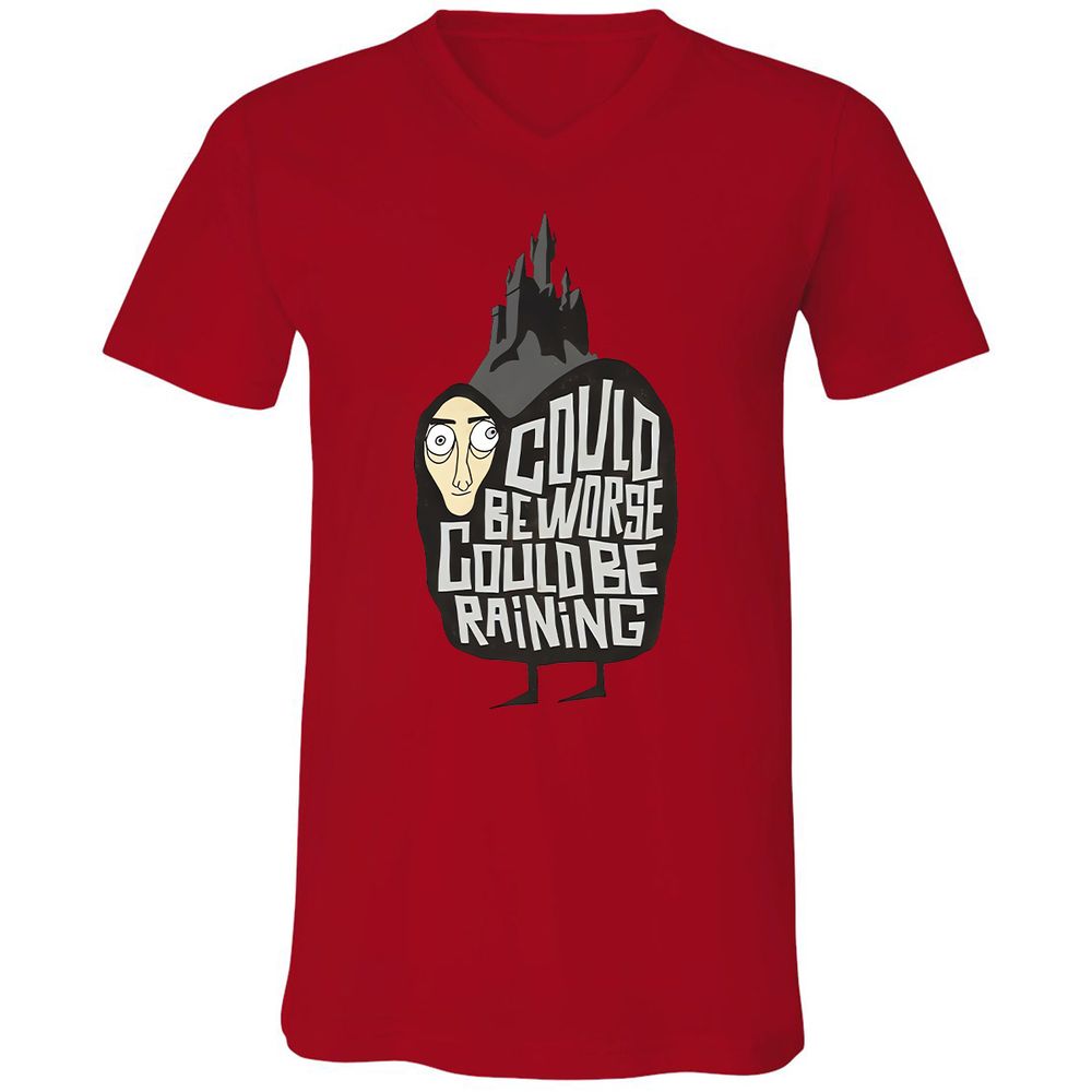 Unisex V-Neck T-Shirt - RCLJ9FN7 - Red - 3