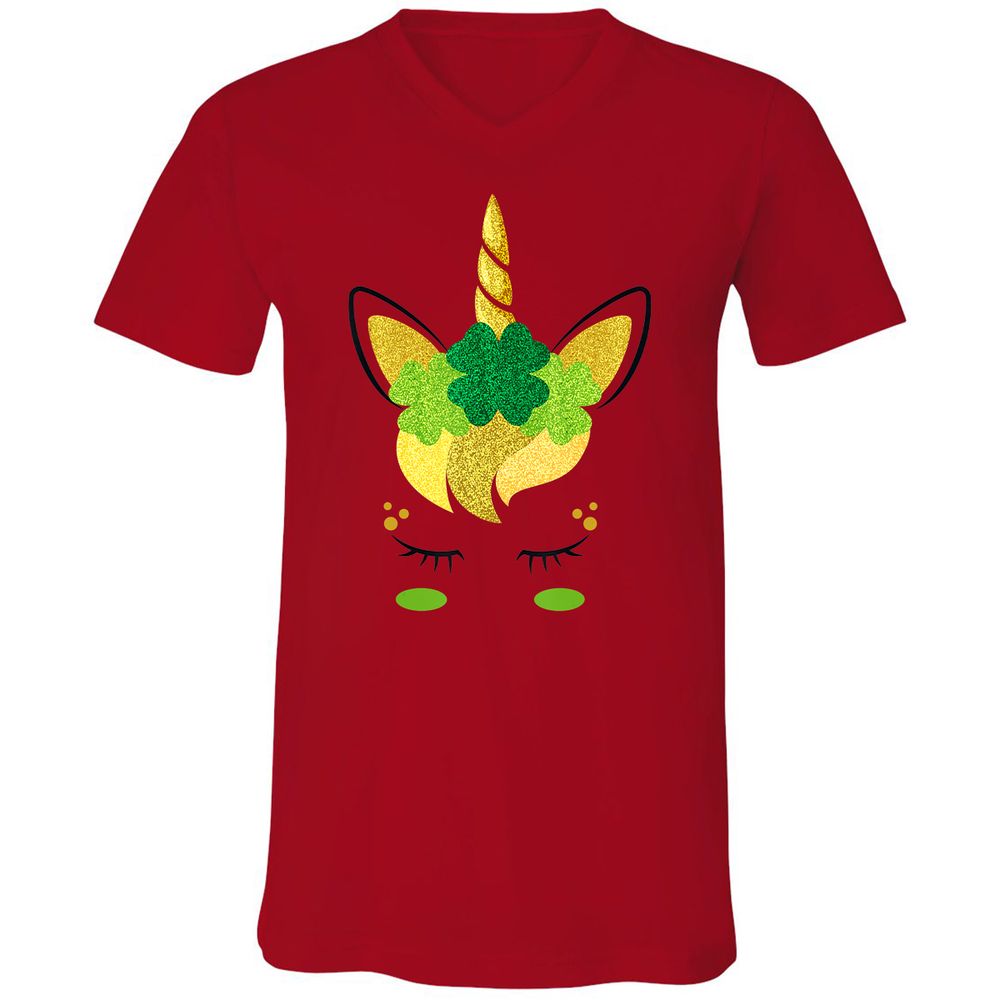 Unisex V-Neck T-Shirt - KAAFBGQR - Red - 3