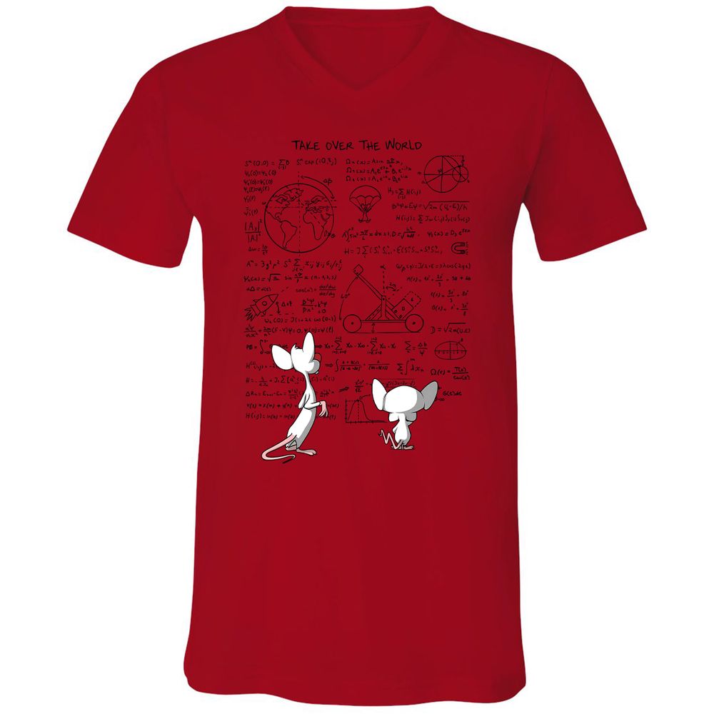 Unisex V-Neck T-Shirt - 5YETKM52 - Red - 3