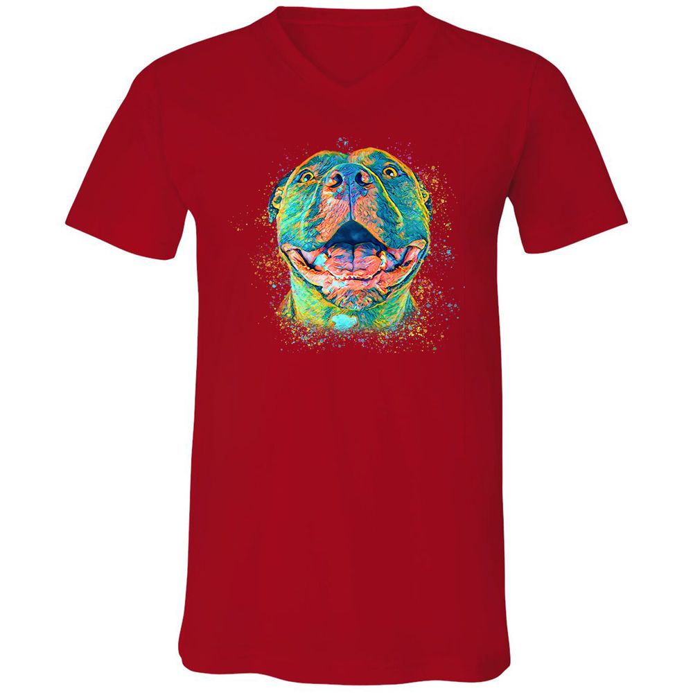 Unisex V-Neck T-Shirt - BVZ1ANJK - Red - 3
