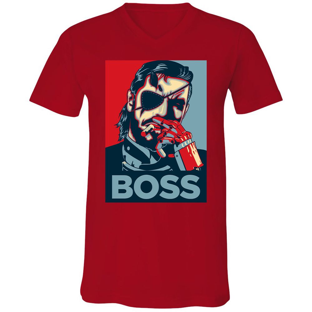 Unisex V-Neck T-Shirt - N463BMAT - Red - 3