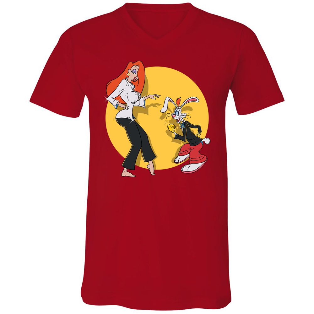 Unisex V-Neck T-Shirt - T273WPU5 - Red - 3