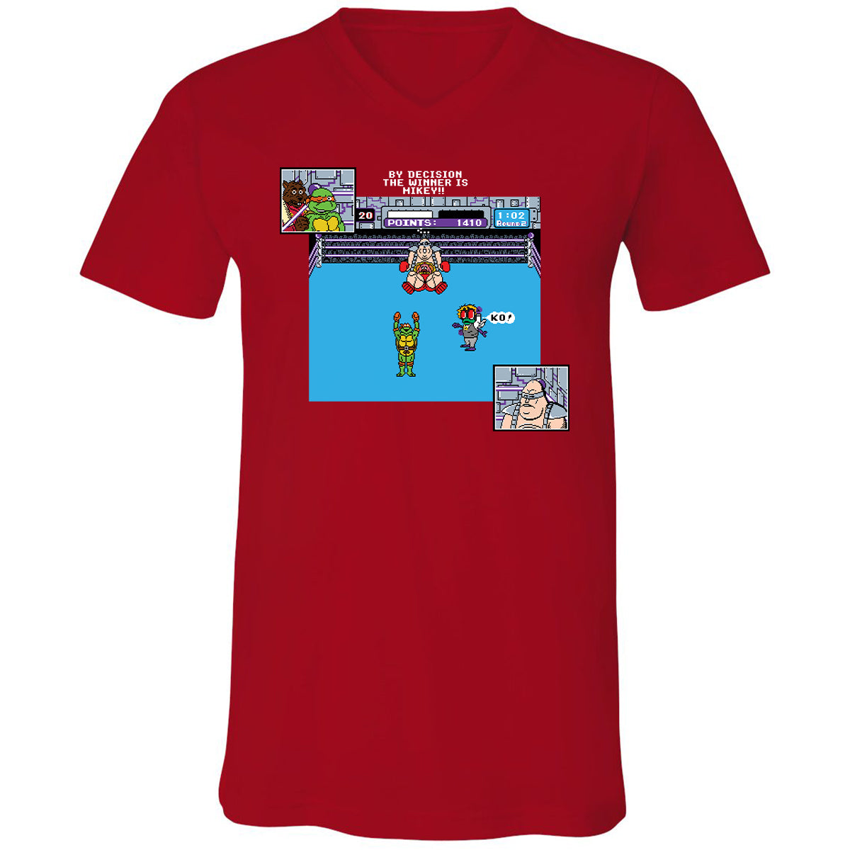 Unisex V-Neck T-Shirt - ARR6DX4W - Red - 3