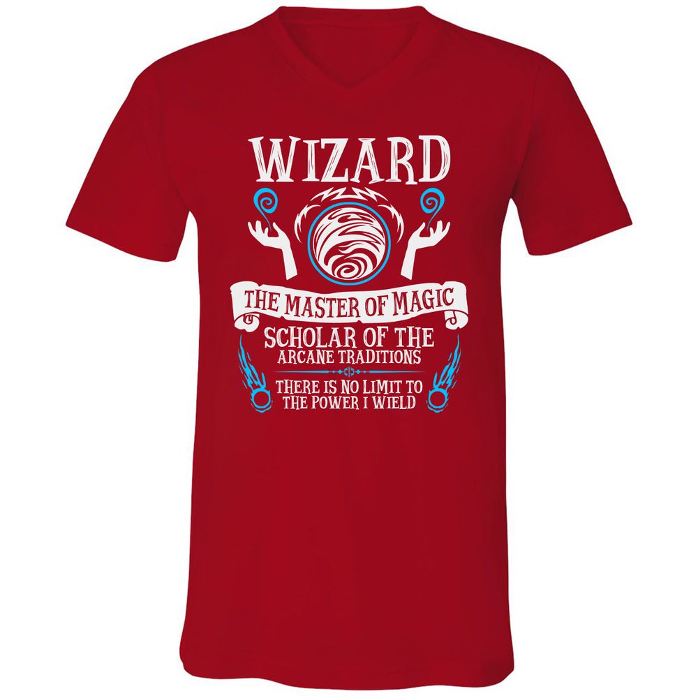 Unisex V-Neck T-Shirt - UQV42GED - Red - 3