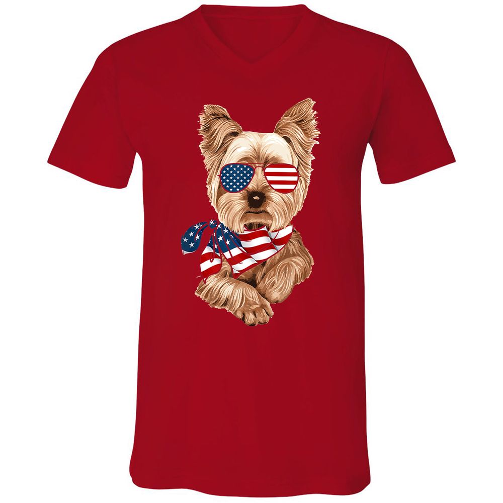 Unisex V-Neck T-Shirt - P48T3JDN - Red - 3