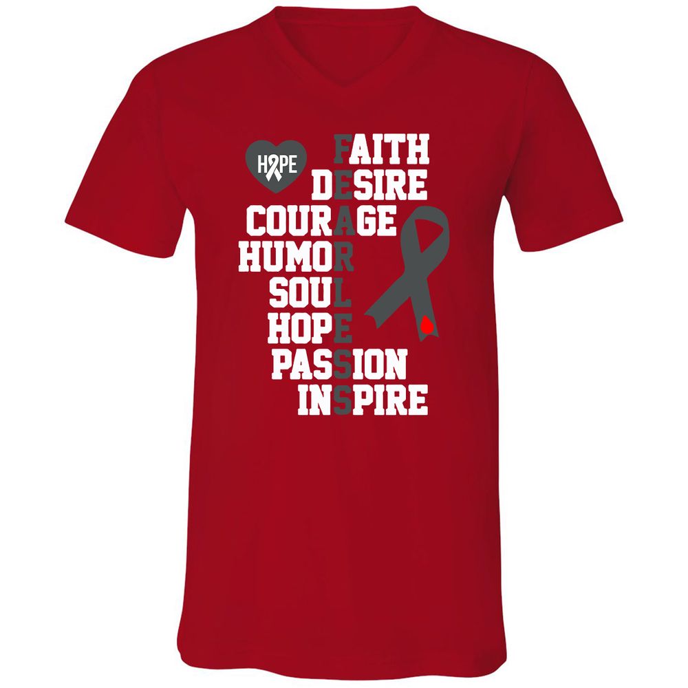Unisex V-Neck T-Shirt - 6TN3R8AU - Red - 3