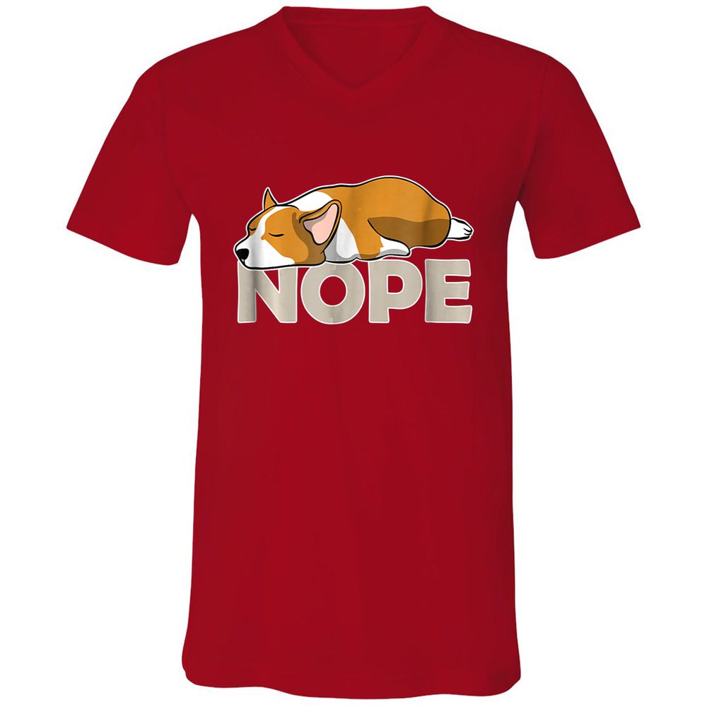 Unisex V-Neck T-Shirt - N6GW8FMP - Red - 3