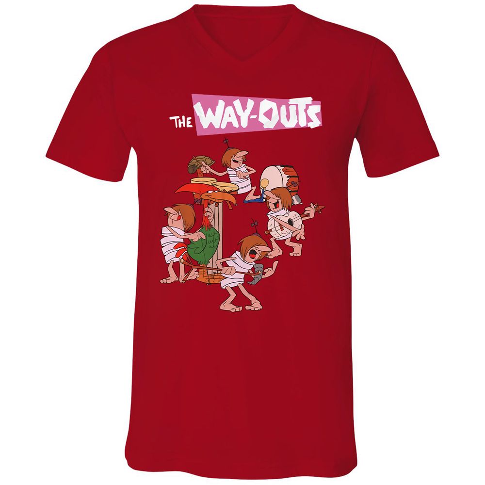 Unisex V-Neck T-Shirt - KMYB6ZJQ - Red - 3