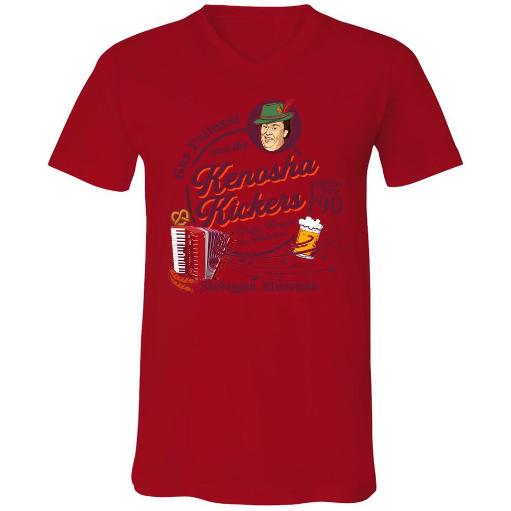 Unisex V-Neck T-Shirt - 8R8NYR4Y - Red - 3