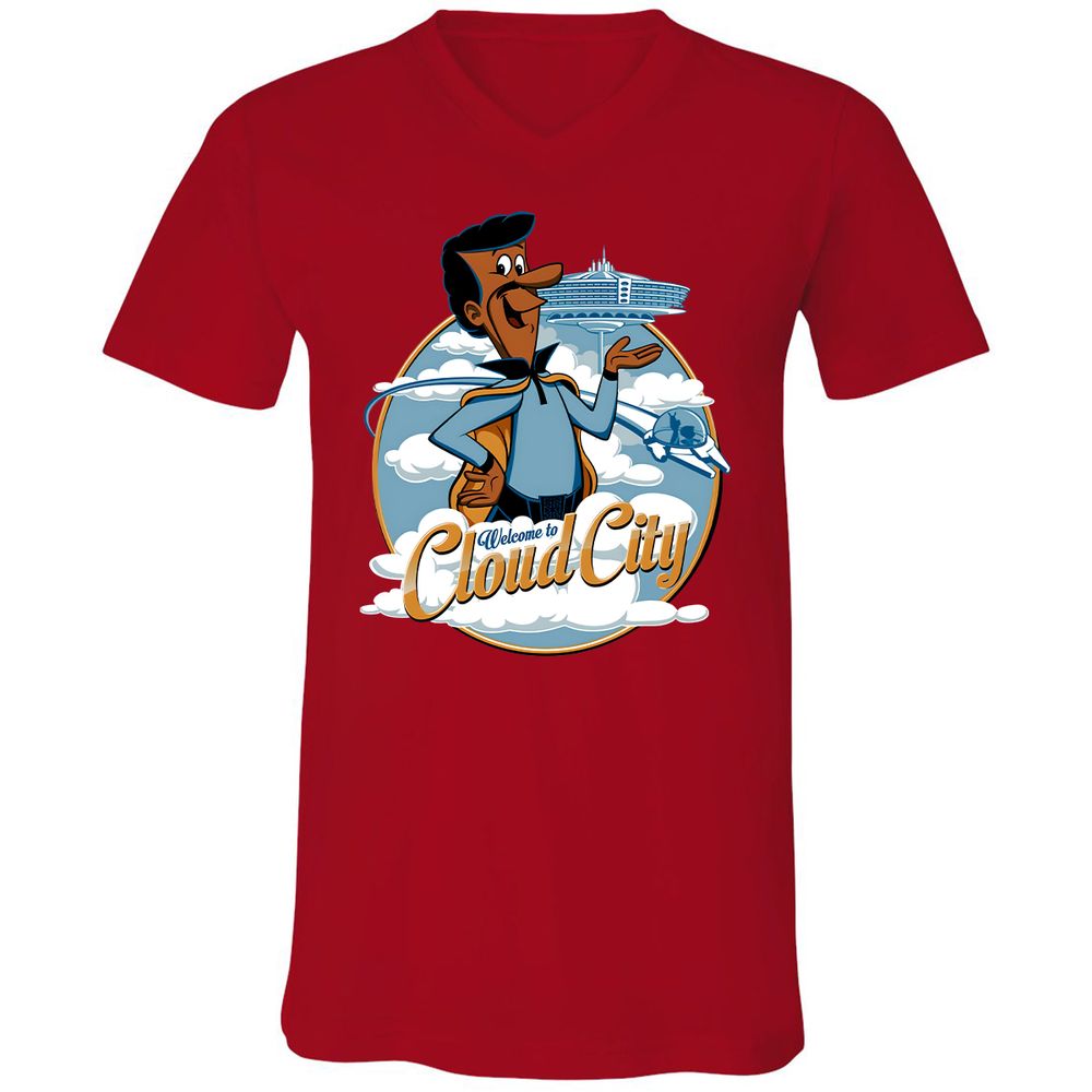 Unisex V-Neck T-Shirt - QAYFGR75 - Red - 3