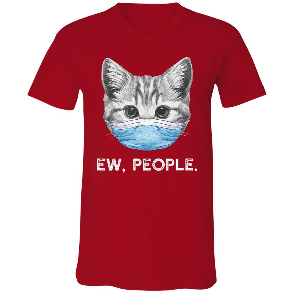 Unisex V-Neck T-Shirt - MF5K4QQH - Red - 3