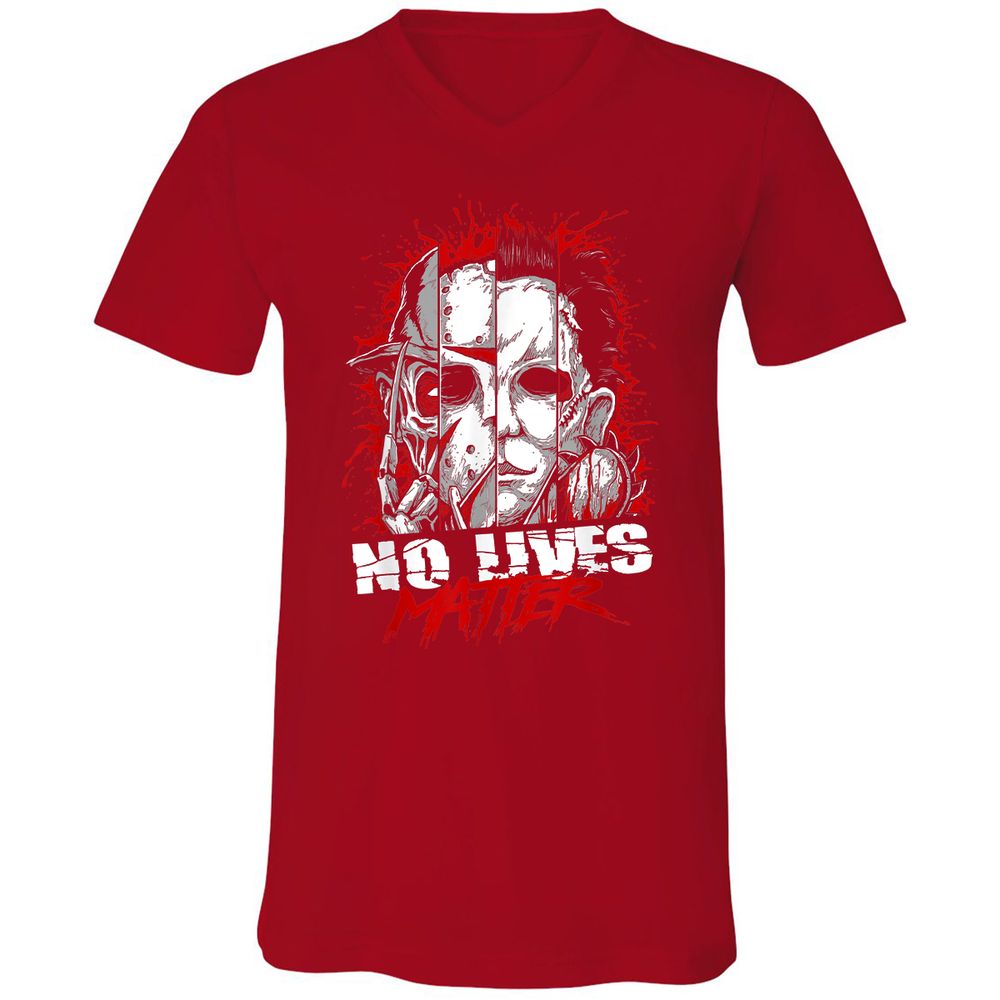 Unisex V-Neck T-Shirt - RLF9DXWE - Red - 3