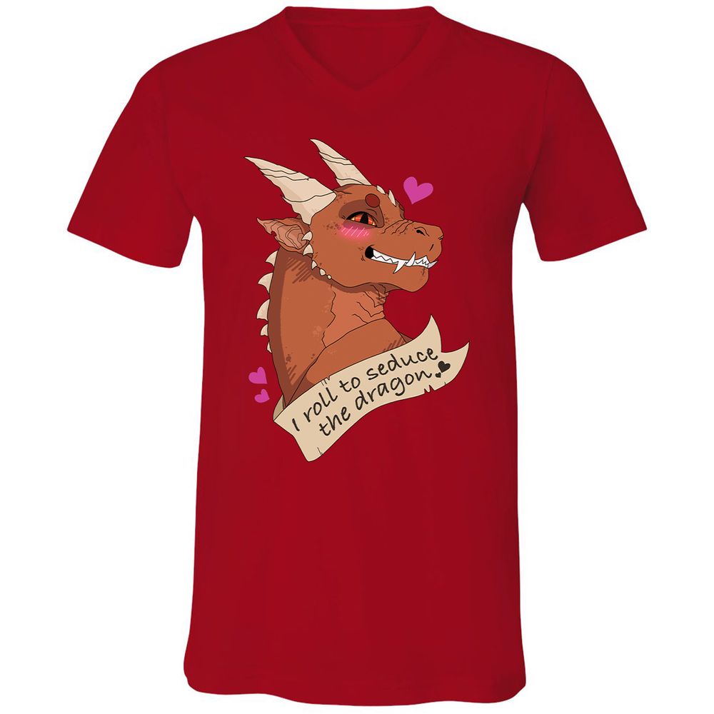 Unisex V-Neck T-Shirt - Y6L2HXKM - Red - 3