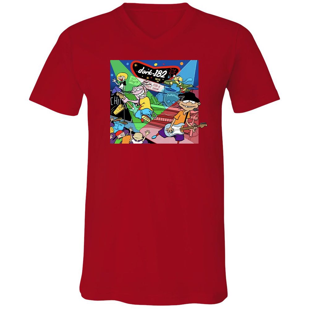 Unisex V-Neck T-Shirt - C5D5STCT - Red - 3
