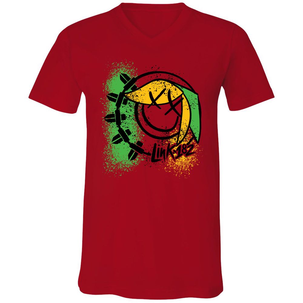 Unisex V-Neck T-Shirt - MLJNNR36 - Red - 3