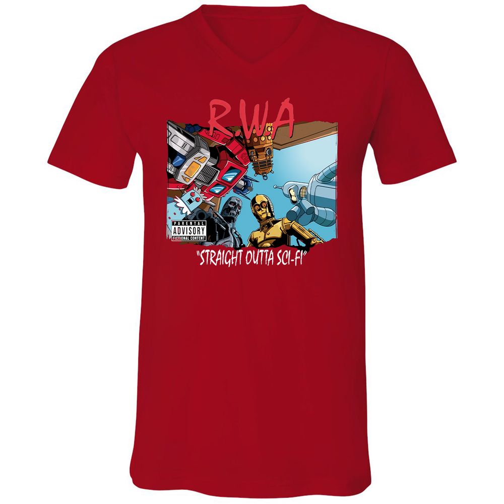 Unisex V-Neck T-Shirt - KCGGVCUV - Red - 3
