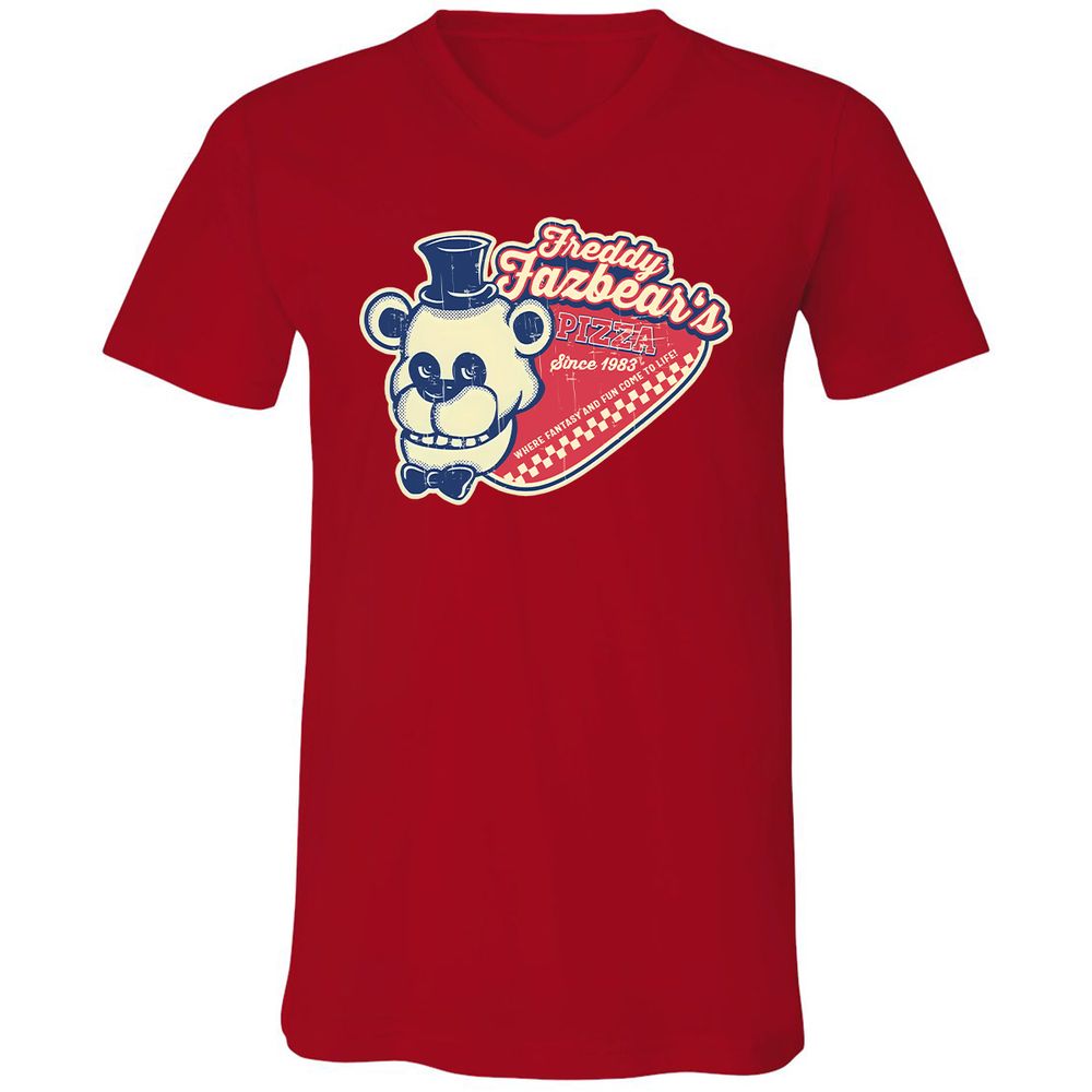 Unisex V-Neck T-Shirt - V9PK881G - Red - 3