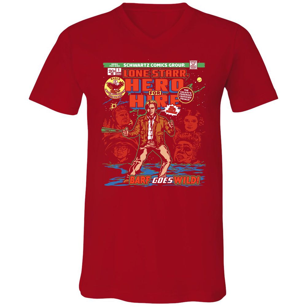 Unisex V-Neck T-Shirt - G9DLJXX4 - Red - 3
