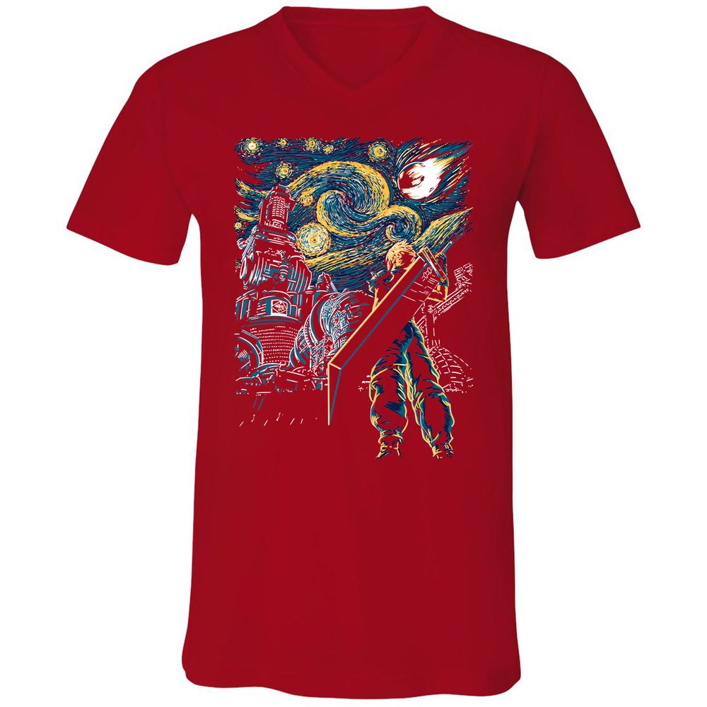 Unisex V-Neck T-Shirt - KHKSH84N - Red - 3