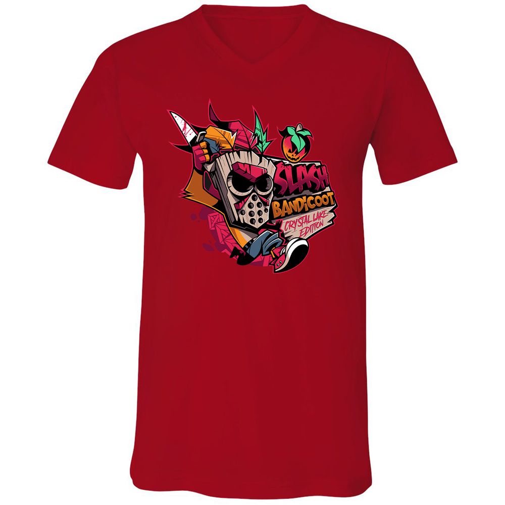 Unisex V-Neck T-Shirt - 9KWYY1KK - Red - 3