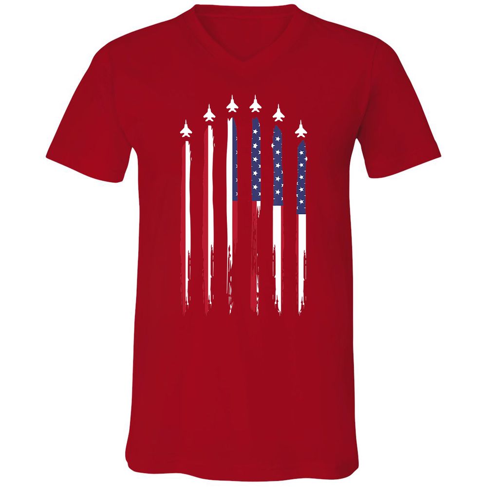 Unisex V-Neck T-Shirt - NTKJLJN9 - Red - 3