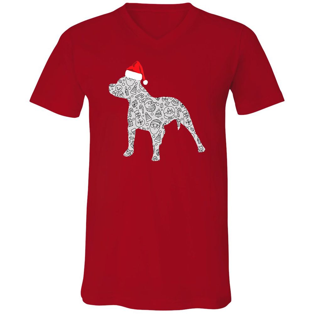 Unisex V-Neck T-Shirt - GM6QHPL8 - Red - 3