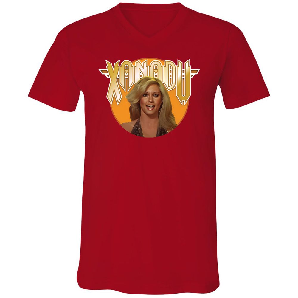 Unisex V-Neck T-Shirt - EYVXMJ4U - Red - 3