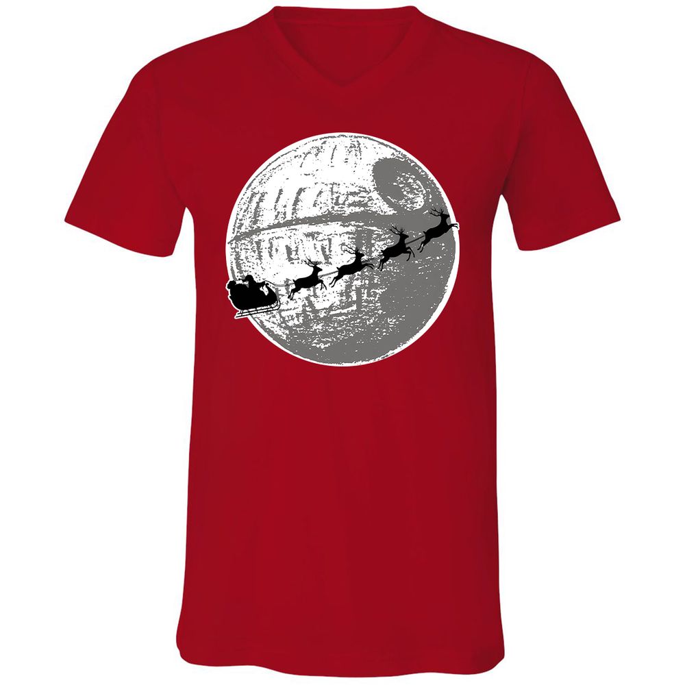 Unisex V-Neck T-Shirt - D5S73ZXZ - Red - 3