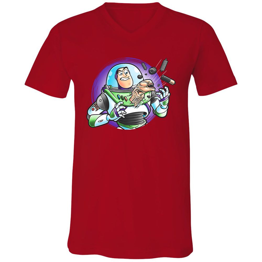 Unisex V-Neck T-Shirt - WGDGBRFN - Red - 3