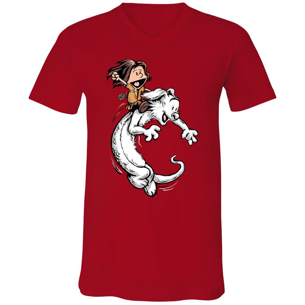 Unisex V-Neck T-Shirt - JDGT97T6 - Red - 3