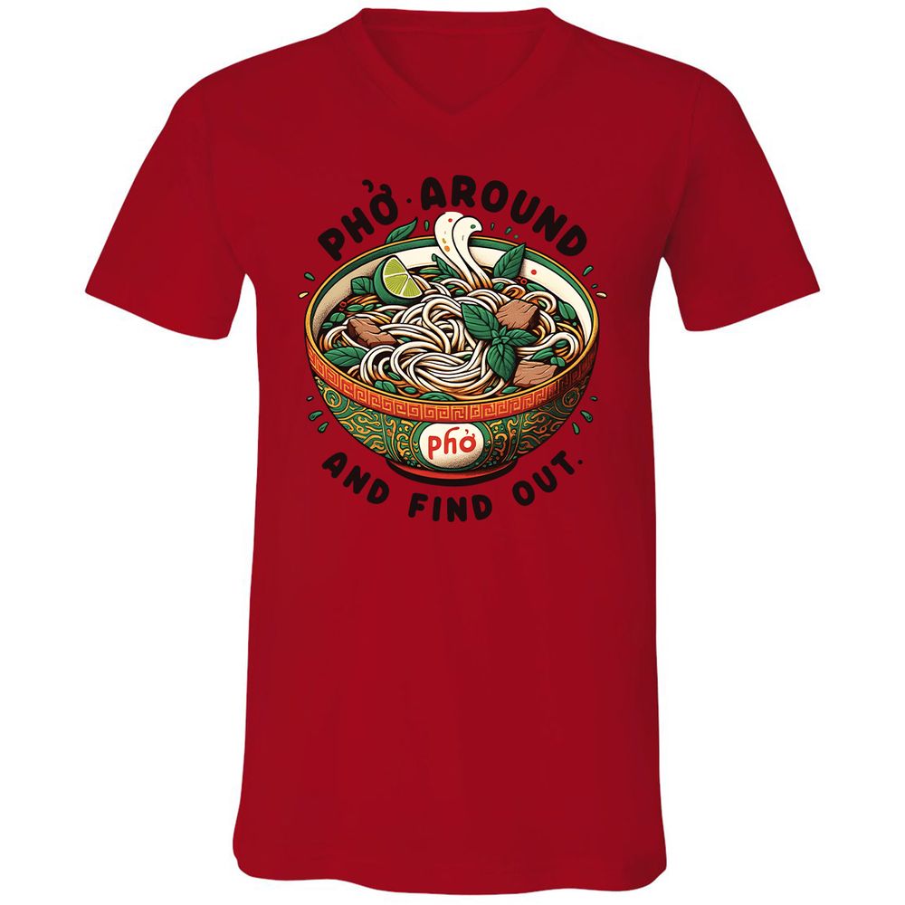 Unisex V-Neck T-Shirt - V9SDEP36 - Red - 3