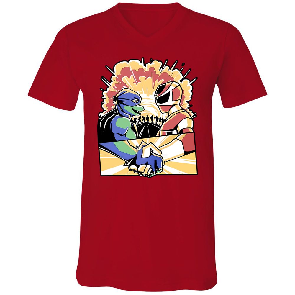 Unisex V-Neck T-Shirt - EW9X64FU - Red - 3