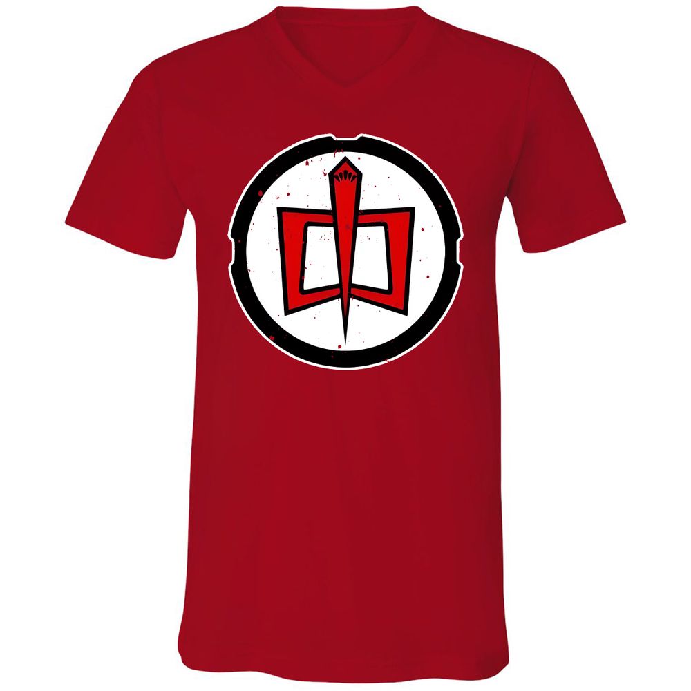 Unisex V-Neck T-Shirt - CHRFW4D6 - Red - 3