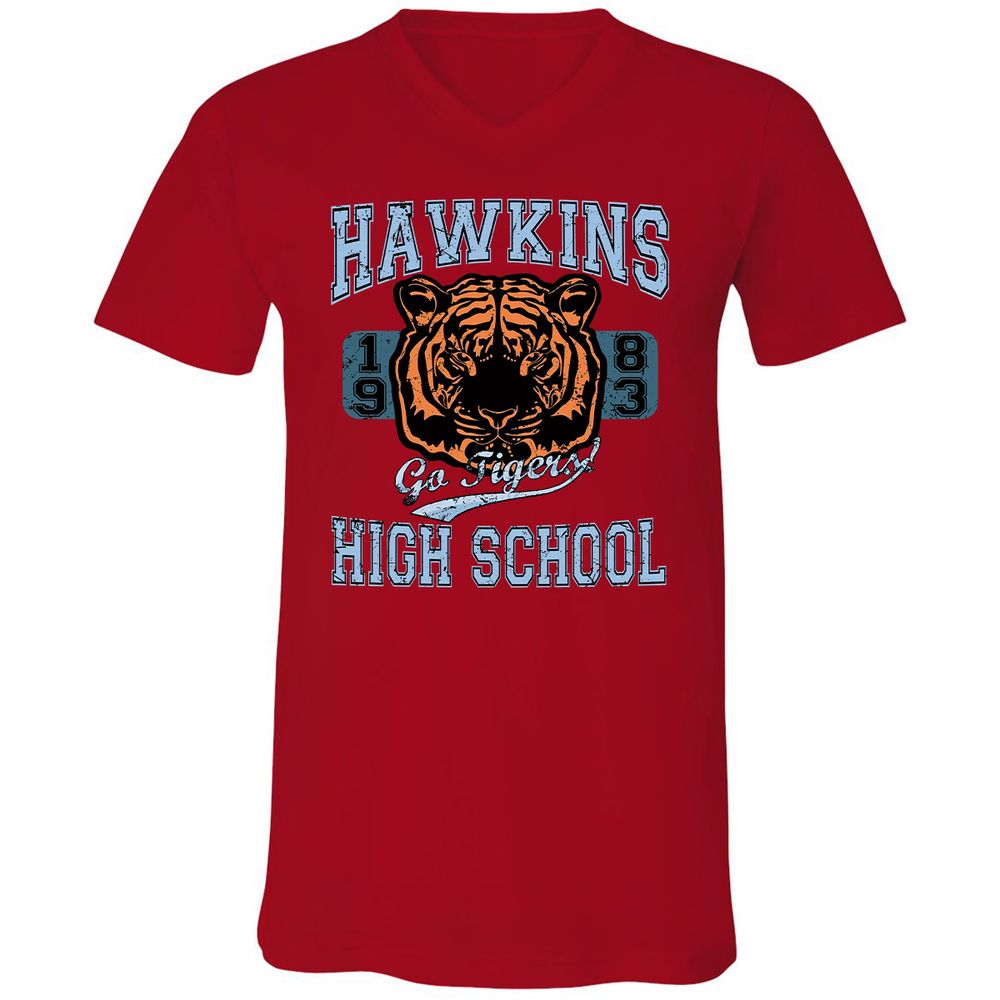 Unisex V-Neck T-Shirt - DVQDPYWF - Red - 3