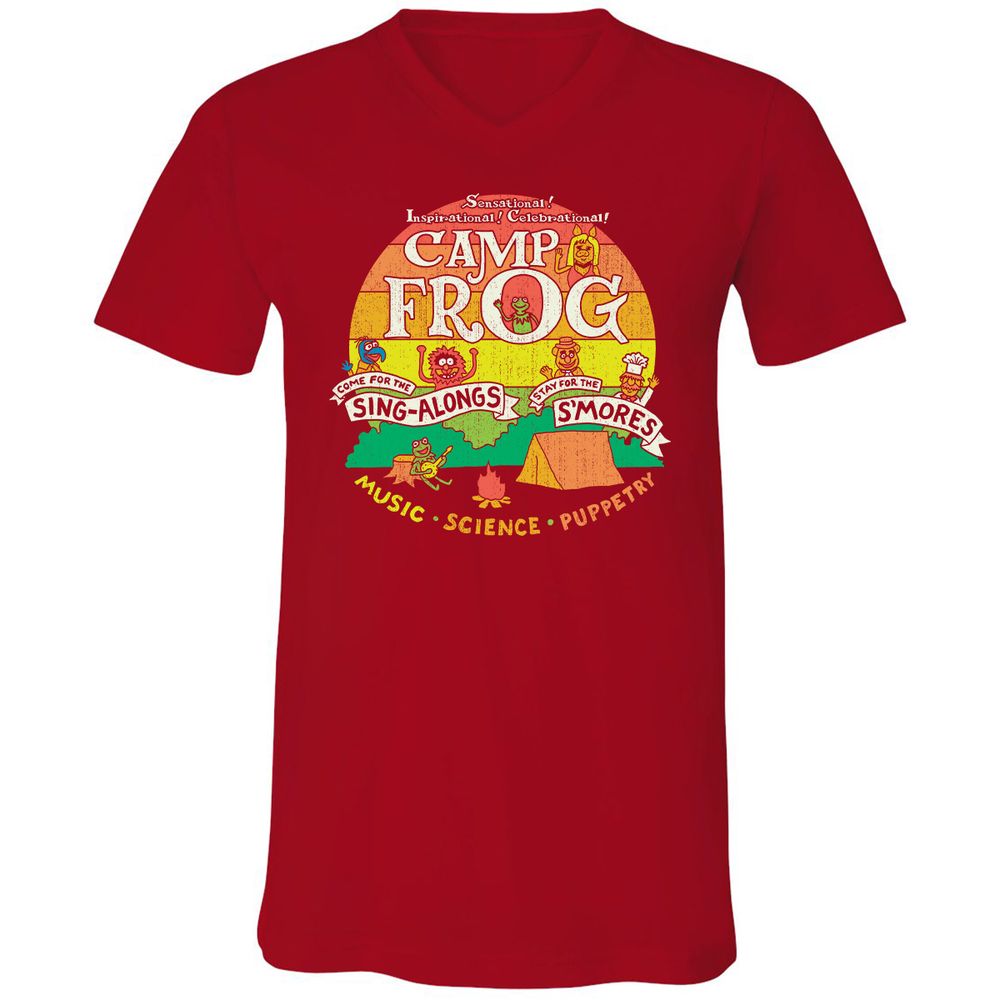 Unisex V-Neck T-Shirt - VRPUWMZB - Red - 3
