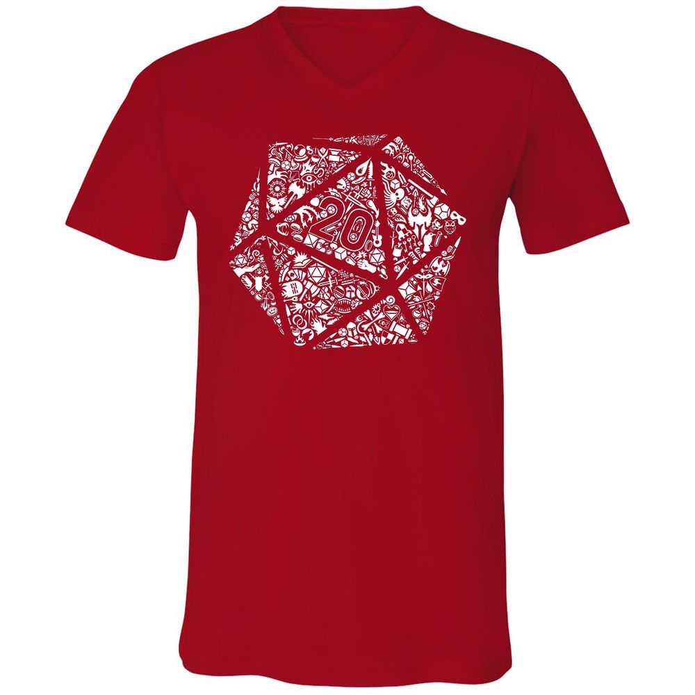 Unisex V-Neck T-Shirt - A91VEZJ4 - Red - 3