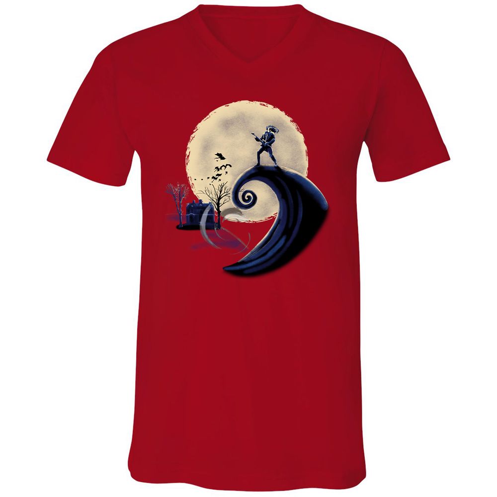 Unisex V-Neck T-Shirt - KJ6LR76A - Red - 3