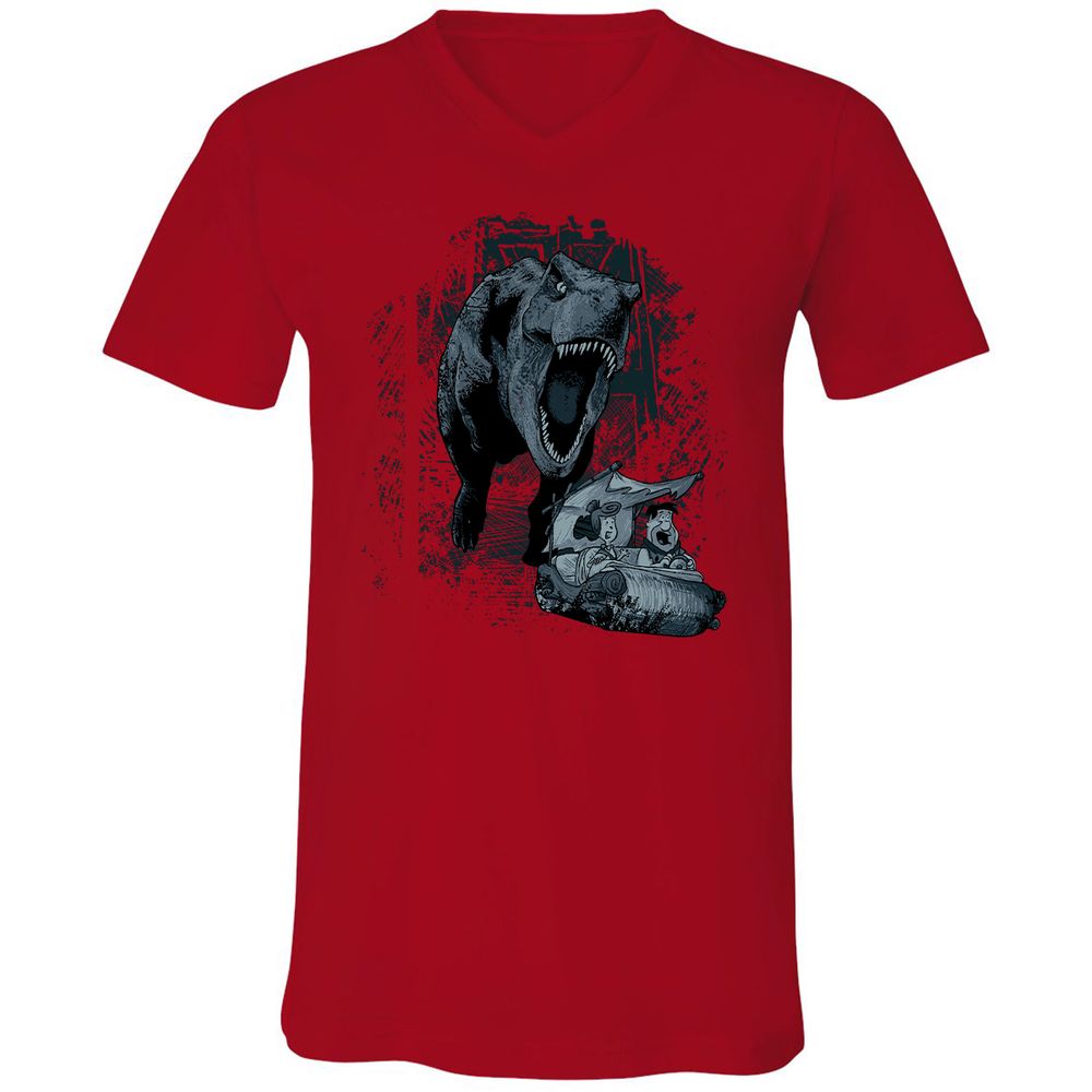 Unisex V-Neck T-Shirt - JED8Y4XD - Red - 3