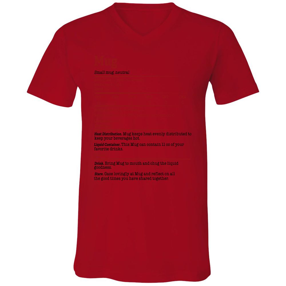 Unisex V-Neck T-Shirt - DF2N4QQJ - Red - 3