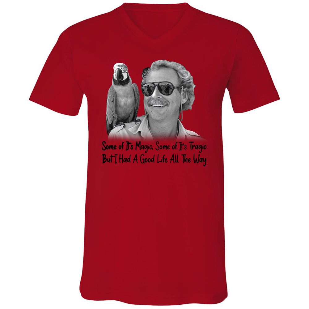 Unisex V-Neck T-Shirt - WWWR79GR - Red - 3