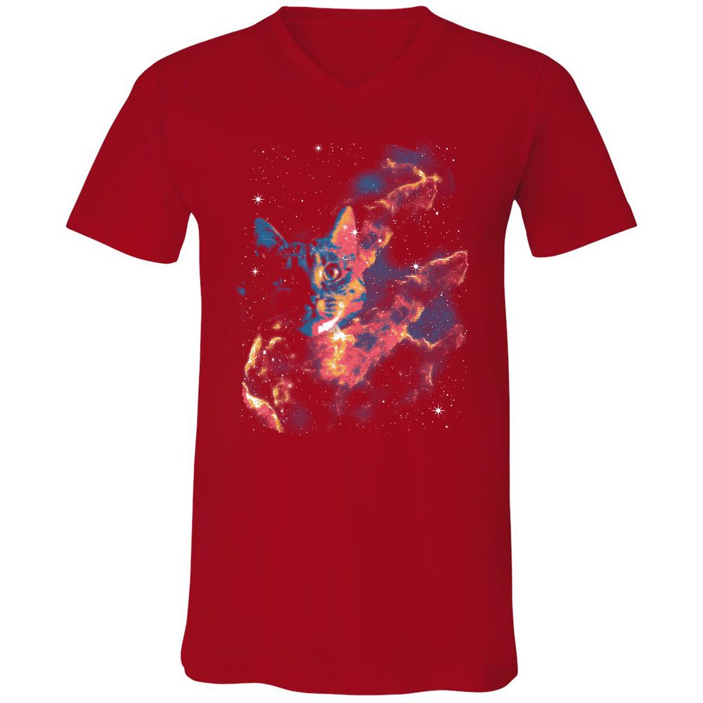 Unisex V-Neck T-Shirt - N1DZJFZX - Red - 3