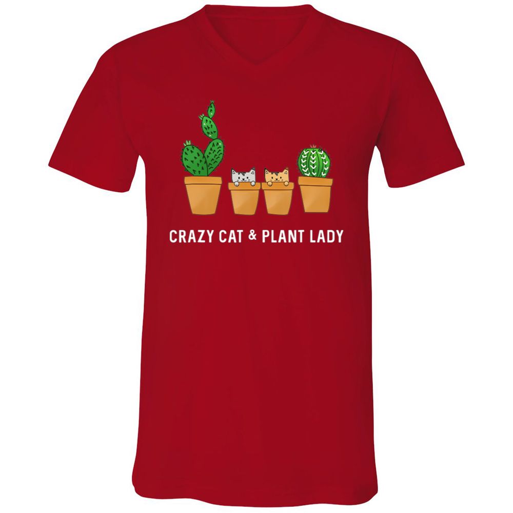 Unisex V-Neck T-Shirt - AN3VBE3U - Red - 3