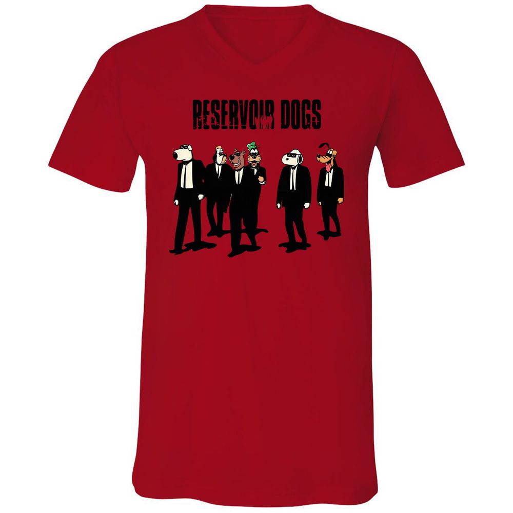 Unisex V-Neck T-Shirt - 419XYVNL - Red - 3