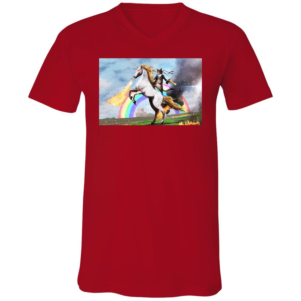 Unisex V-Neck T-Shirt - 2BRTMCS6 - Red - 3